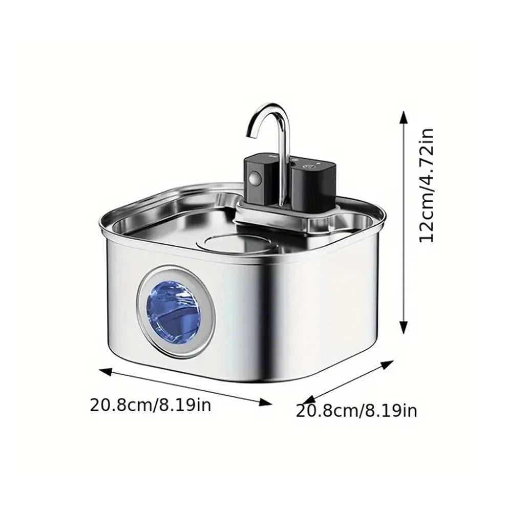BIYYK AquaFlow™ 3L Wireless Stainless Steel Pet Fountain — product image 6